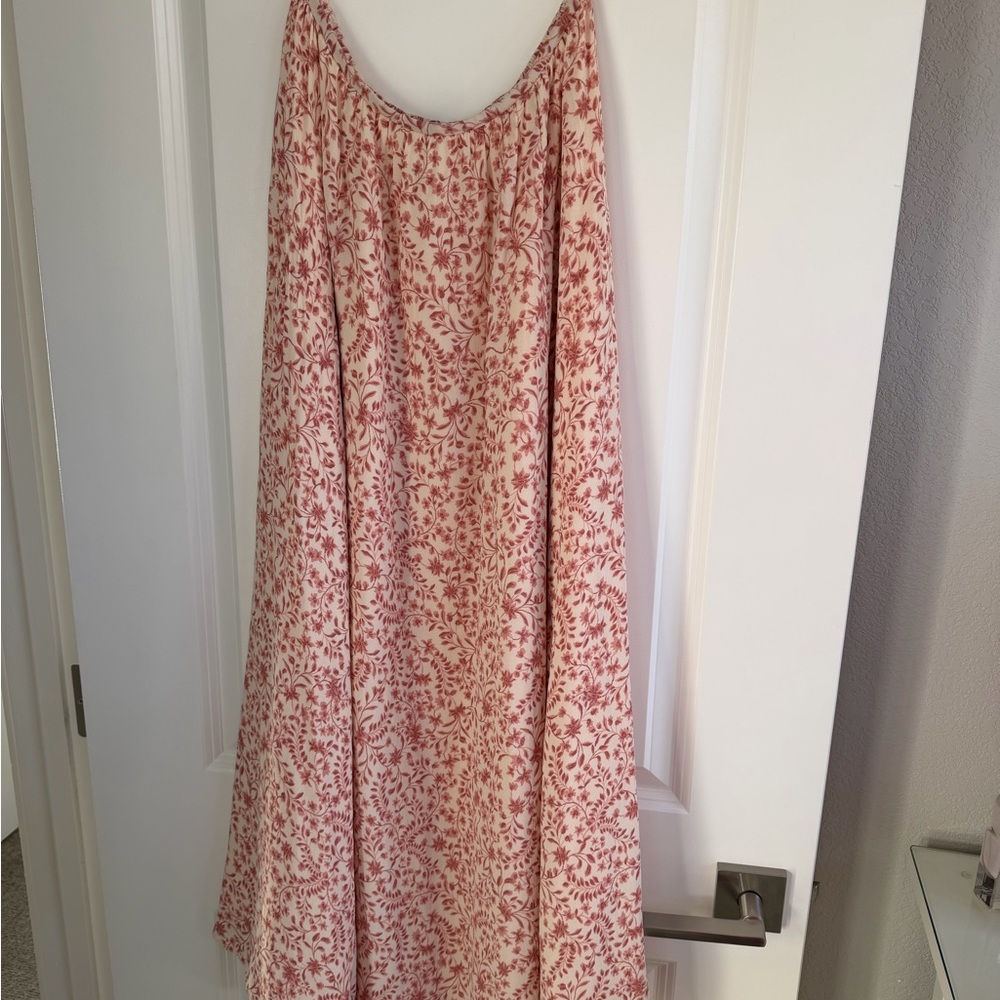Reformation Cream Maxi Skirt with Rose Floral Print